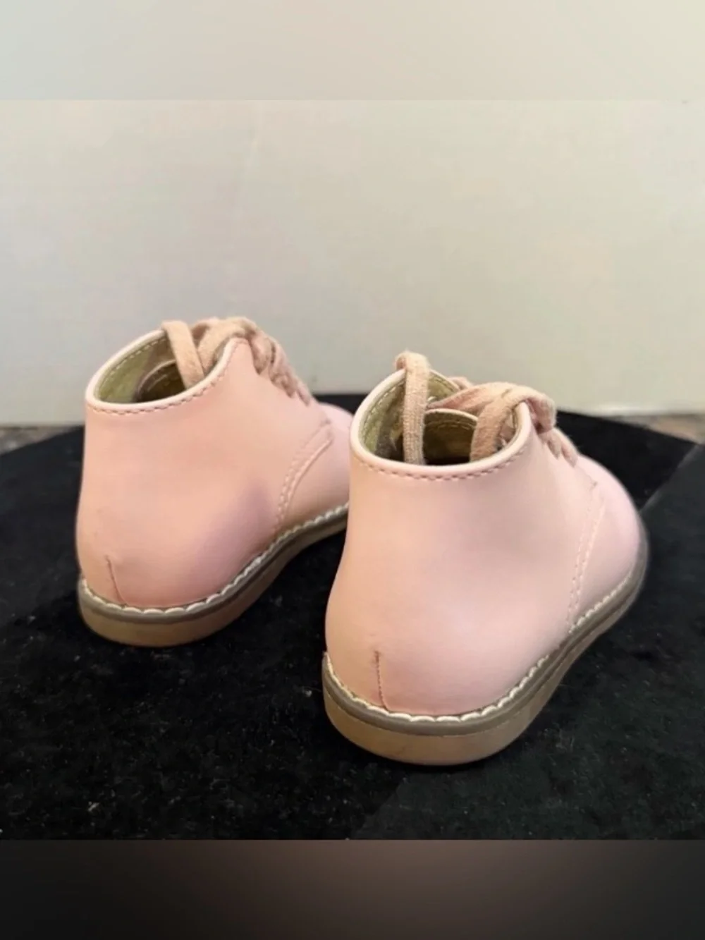 FootMates Toddler Girls Pink Lace-Up Ankle Boots Size 3 Soft Sole First Walker